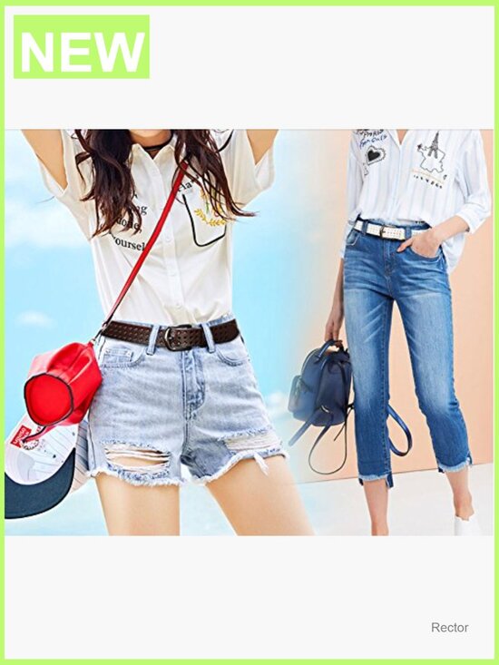 Genuine Leather Hollow Belt with Removable Buckle for Women main image 5